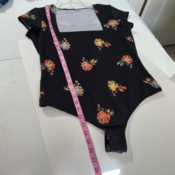 Free People Intimately Bodysuit Large Floral Square Neck Boho Bohemian - Picture 9 of 9
